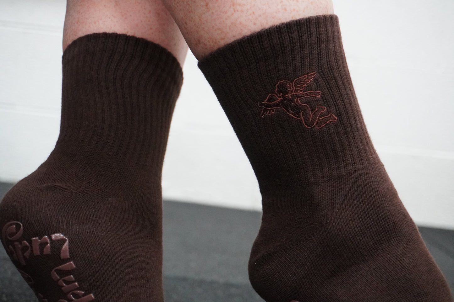 The Caffeinated Cherub - Grip Socks